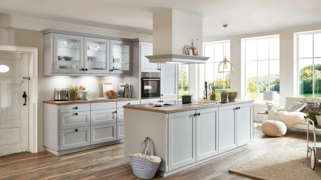 RUSTIC CABINET WITH WOODEN KITCHEN TABLE