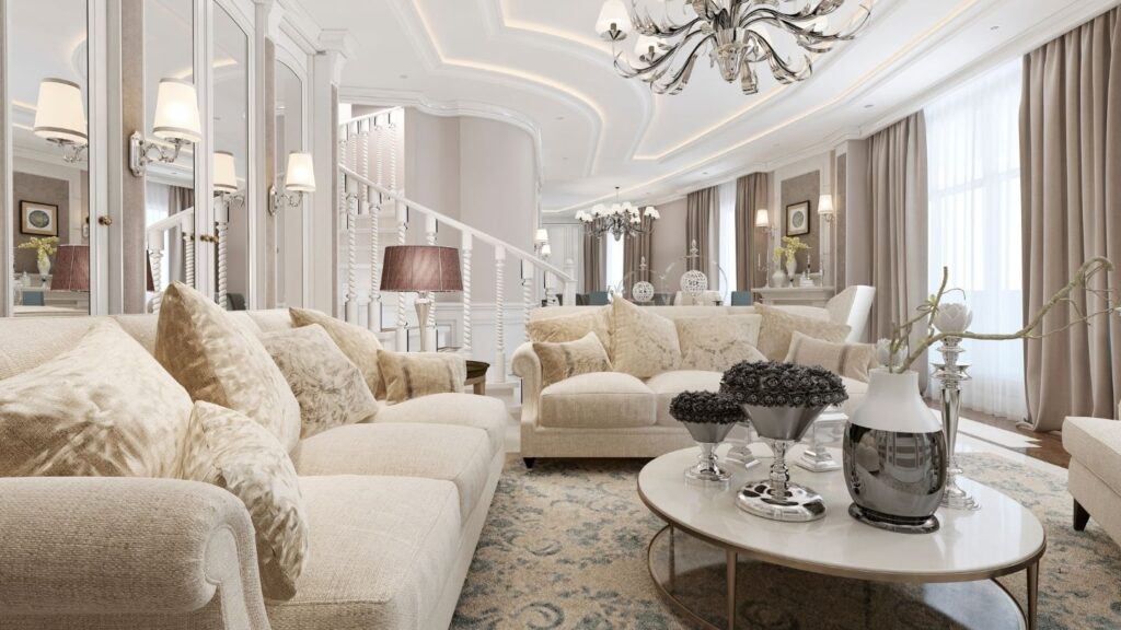 BEIGE CLASSIC STYLE LIVING ROOM