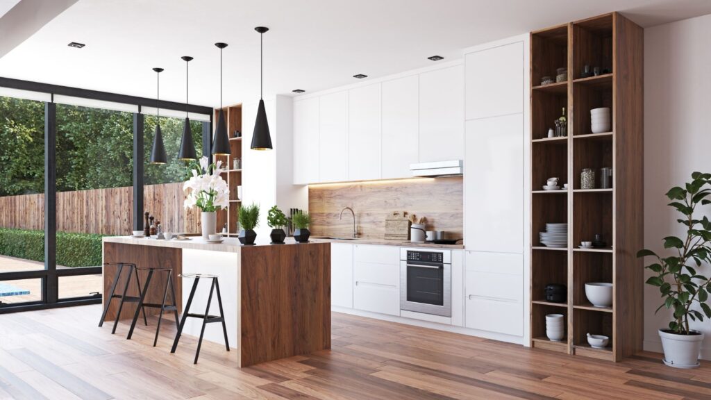 OPEN KITCHEN WITH BREAKFAST BAR