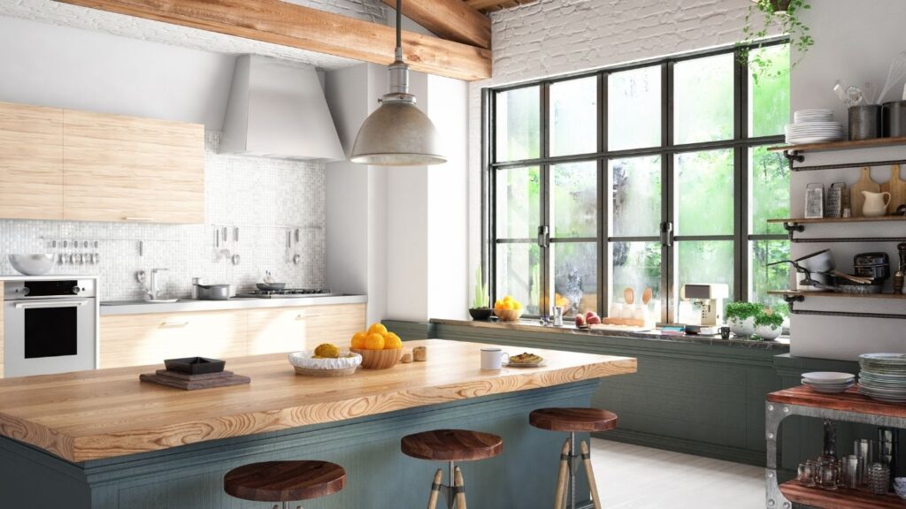 GREY KITCHEN WITH BREKFAST BAR