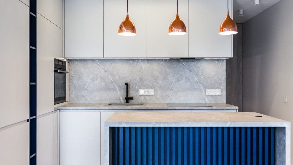 GREY MARBLE BACK SPLASH AND SURFACES