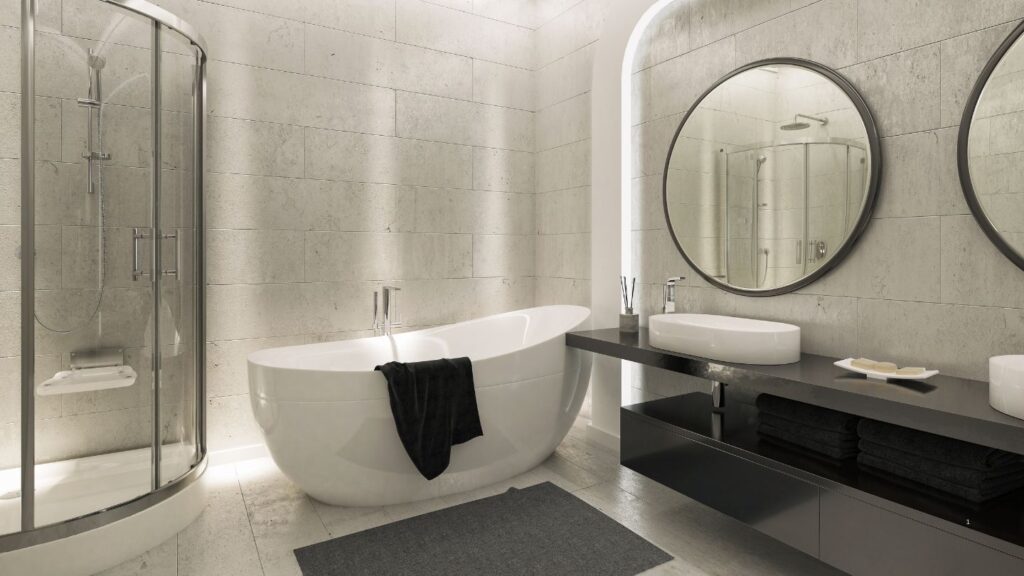 OVAL BATH ENCLOSED SHOWER