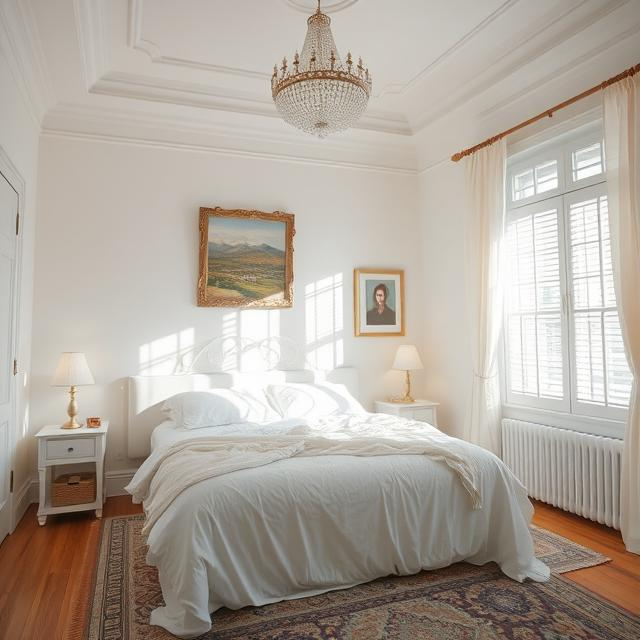 ELEGANT BRIGHT WHITE BEDROOM