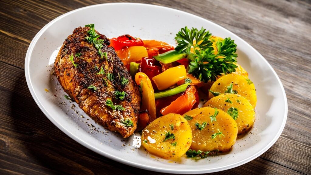 Grilled Chicken with Roasted Veggies