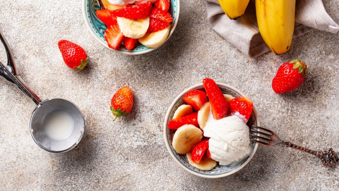 Homemade Banana-Strawberry Ice Cream