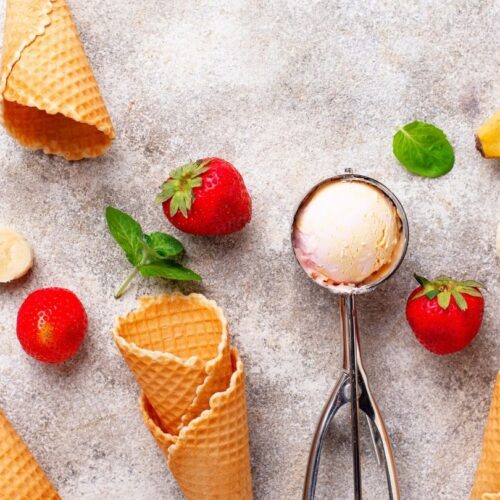 Homemade Banana-Strawberry Ice Cream