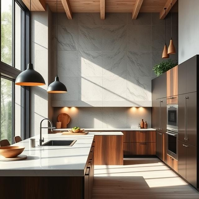 MARBLE WALLS AND COUNTER TOPS