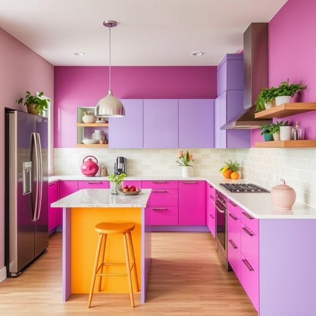 PINK LILAC BRIGHT KITCHEN