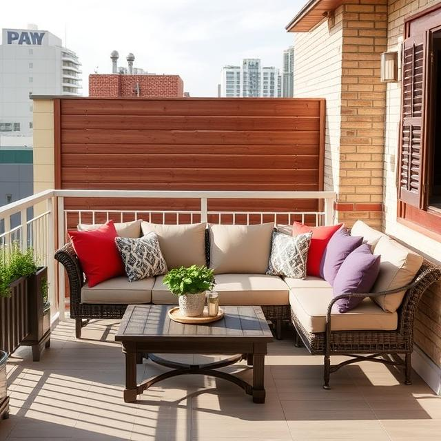 RATTAN CORNER SOFA WITH COFFEE TABLE