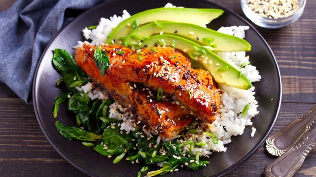 Salmon and Avocado Rice Bowl