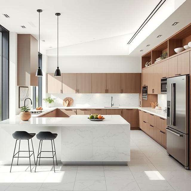 U-SHAPED ISLAND WHITE KITCHEN